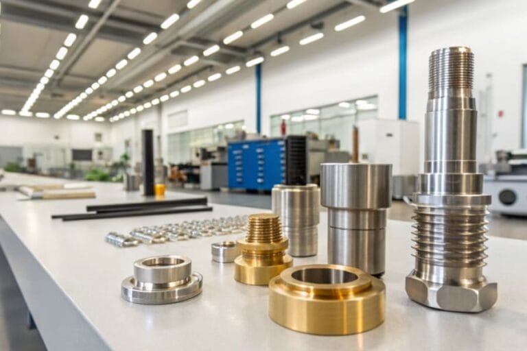 CNC machining factory and show the stainless steel parts, brass parts, aluminum parts