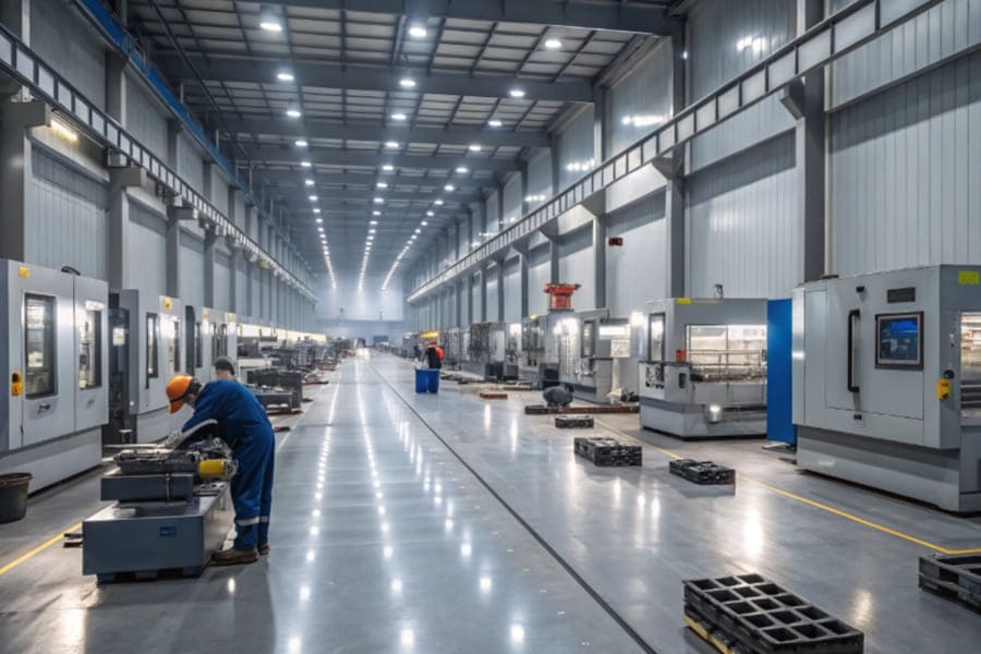 CNC machining factory with CNC turning and milling parts machines