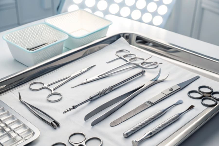 CNC machining is used to create medical instruments with high precision, such as scalpels, forceps, and other surgical tools