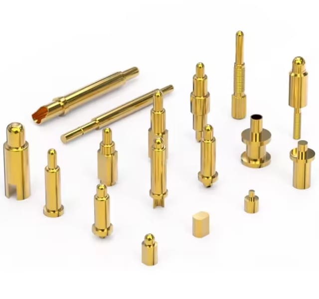 cnc machining pogo pins and connectors with gold plated