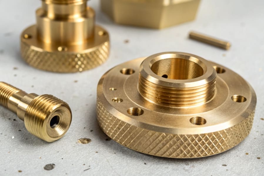 custom cnc machining turning brass knob parts with knurling