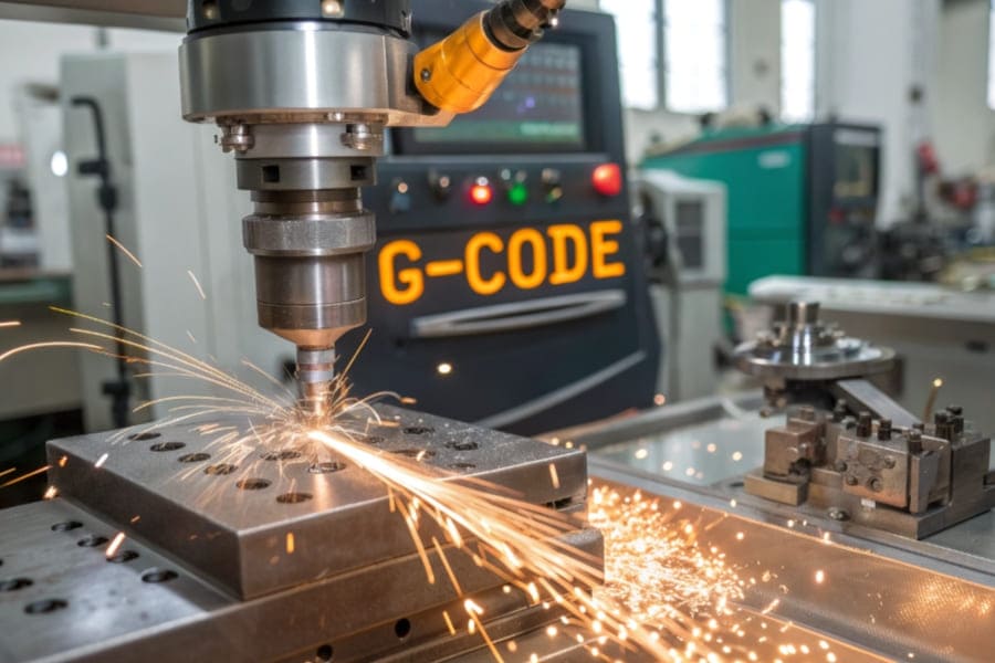 CNC milling machine with G-code to control