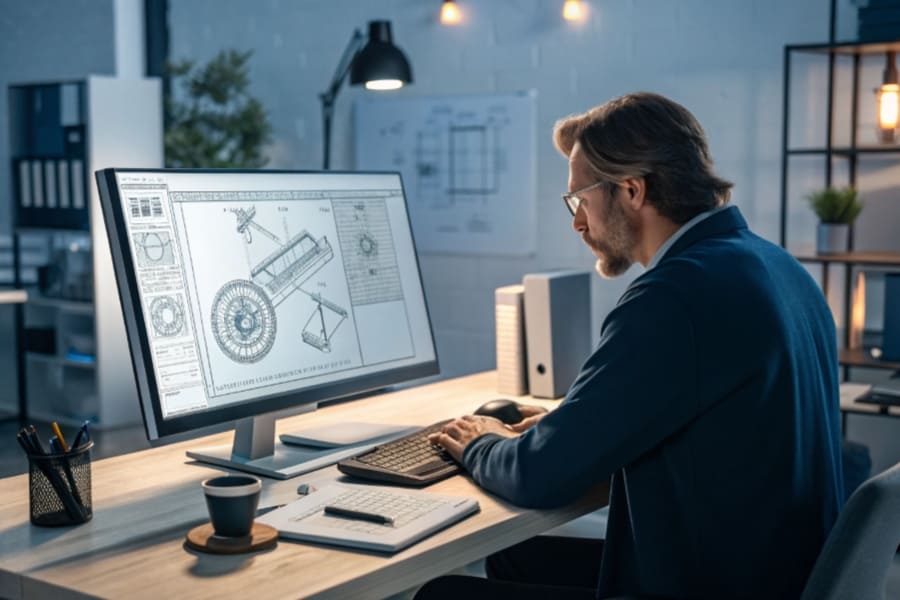 The CNC machinist design drawing for the parts
