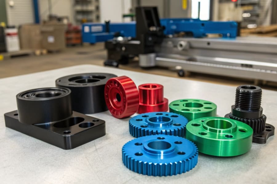 custom cnc machining aluminum parts with colorful anodizing surface