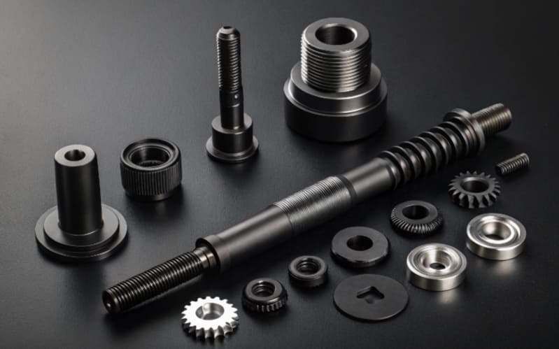 custom cnc machining parts shaft, bolts, nuts with surface treatment diamond-like carbon DLC coating