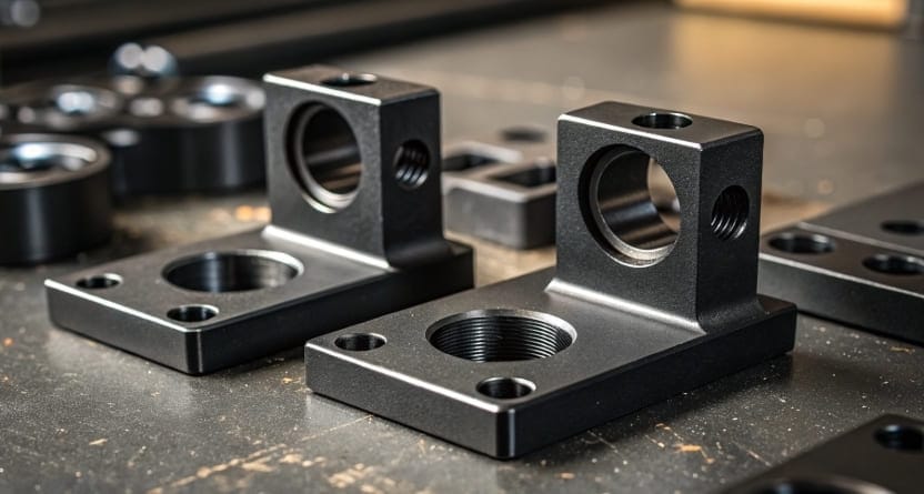Custom CNC machined aluminum parts with black oxide finish for improved performance