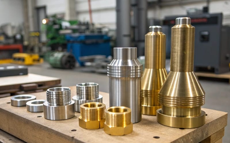 custom CNC precision machining turning steel brass aluminum parts