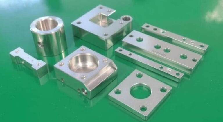 A variety of CNC machined aluminum parts for different industrial applications